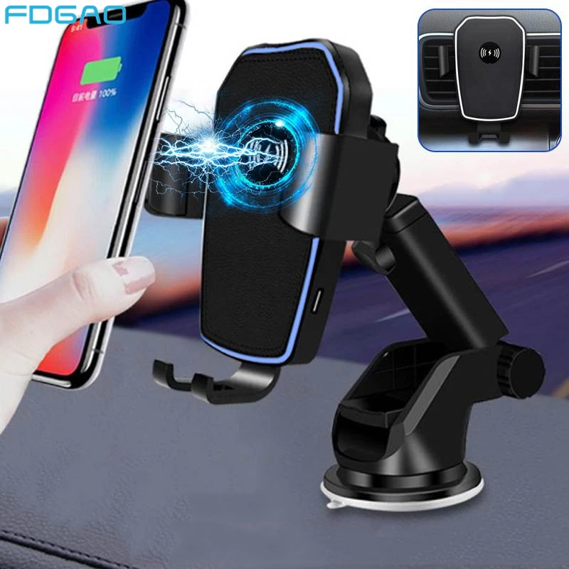 Беспроводное Автомобильное зарядное устройство FDGAO 10 Вт, держатель для телефона с быстрой зарядкой и креплением на створки вентиляции для iPhone 14, 13, 12, 11, XS, X, XR, 8, Samsung S22, S21, S20