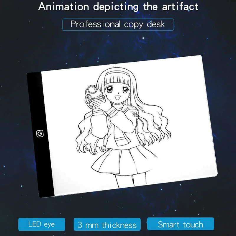 

A4 светодиодный планшет для рисования цифровой USB светодиодный светильник копировальная панель электронного искусства Графический картина...