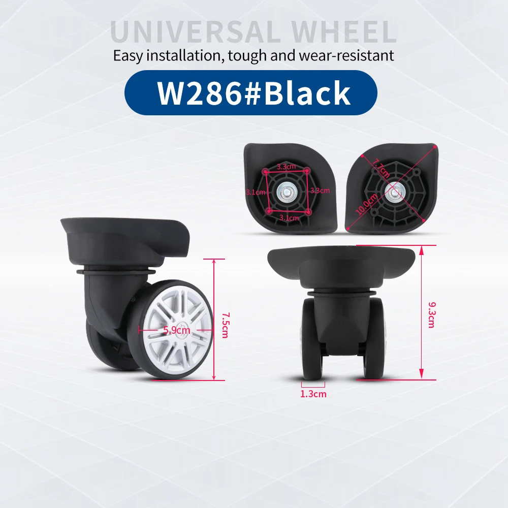 TANGYIPIN W286 Steorns Pulley luggage accessories trolley case repair suitcase wheels double-row silent roller rubber universal