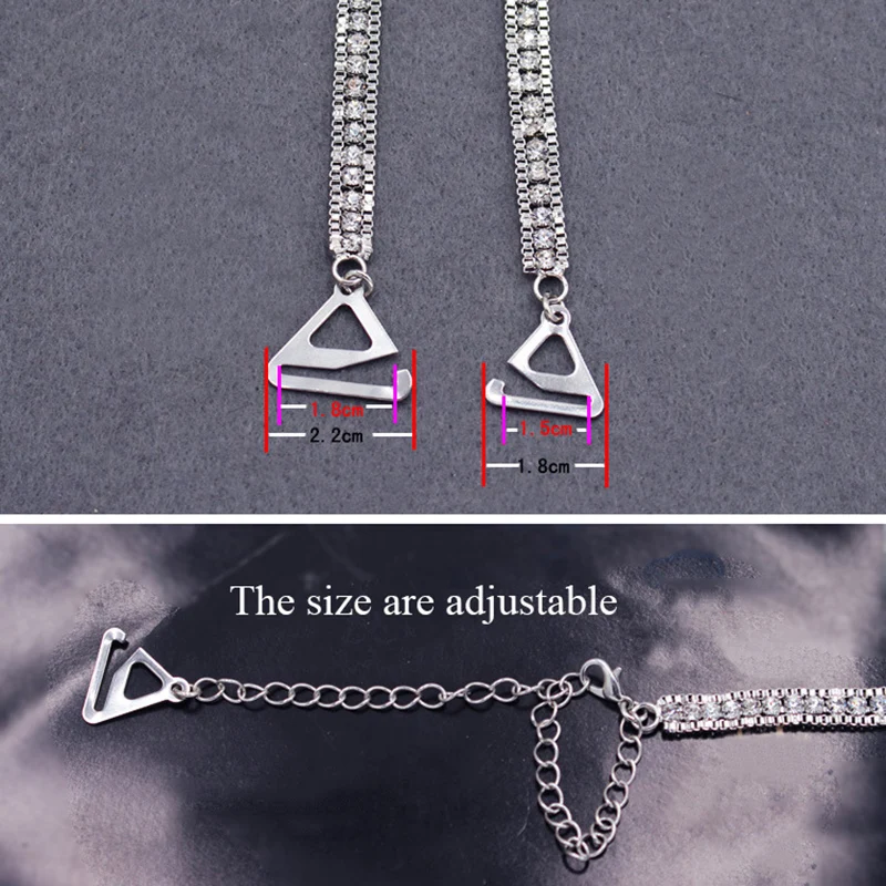 2021 Fashion Shoulder Straps Crystal Underwear Metal Bra Non-Slip Sexy Invisible Cool Women Strap For Decor | Женская одежда