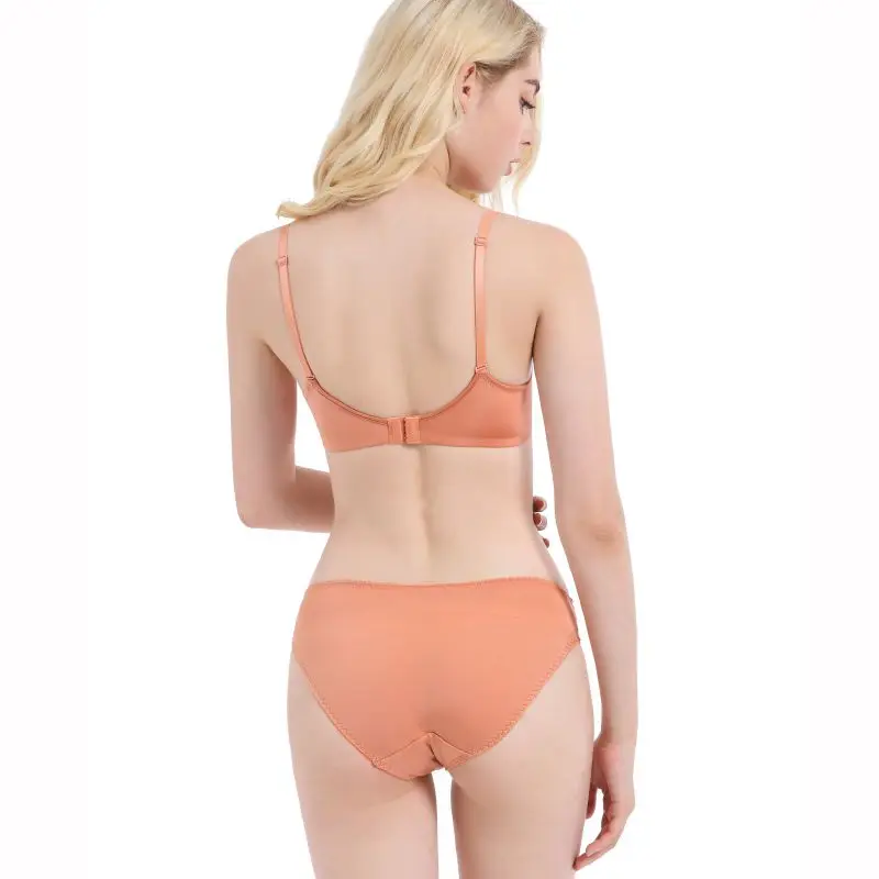 Комплект из 2 предметов бюстгальтер для женщин нижнее белье пуш ап сплошной цвет