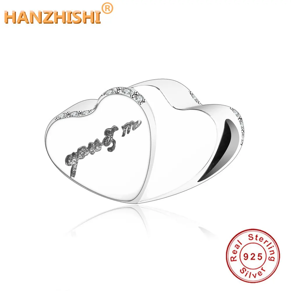

Fit Original Pandora Charms Bracelet 925 Sterling Silver You & Me Heart Charm Beads DIY Jewelry Making Berloque 2018 Collection