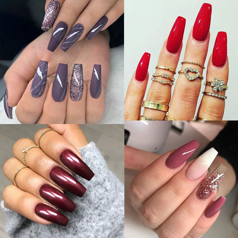 100/ 600 шт. накладные ногти с плоскими наконечниками|Накладные ногти| |