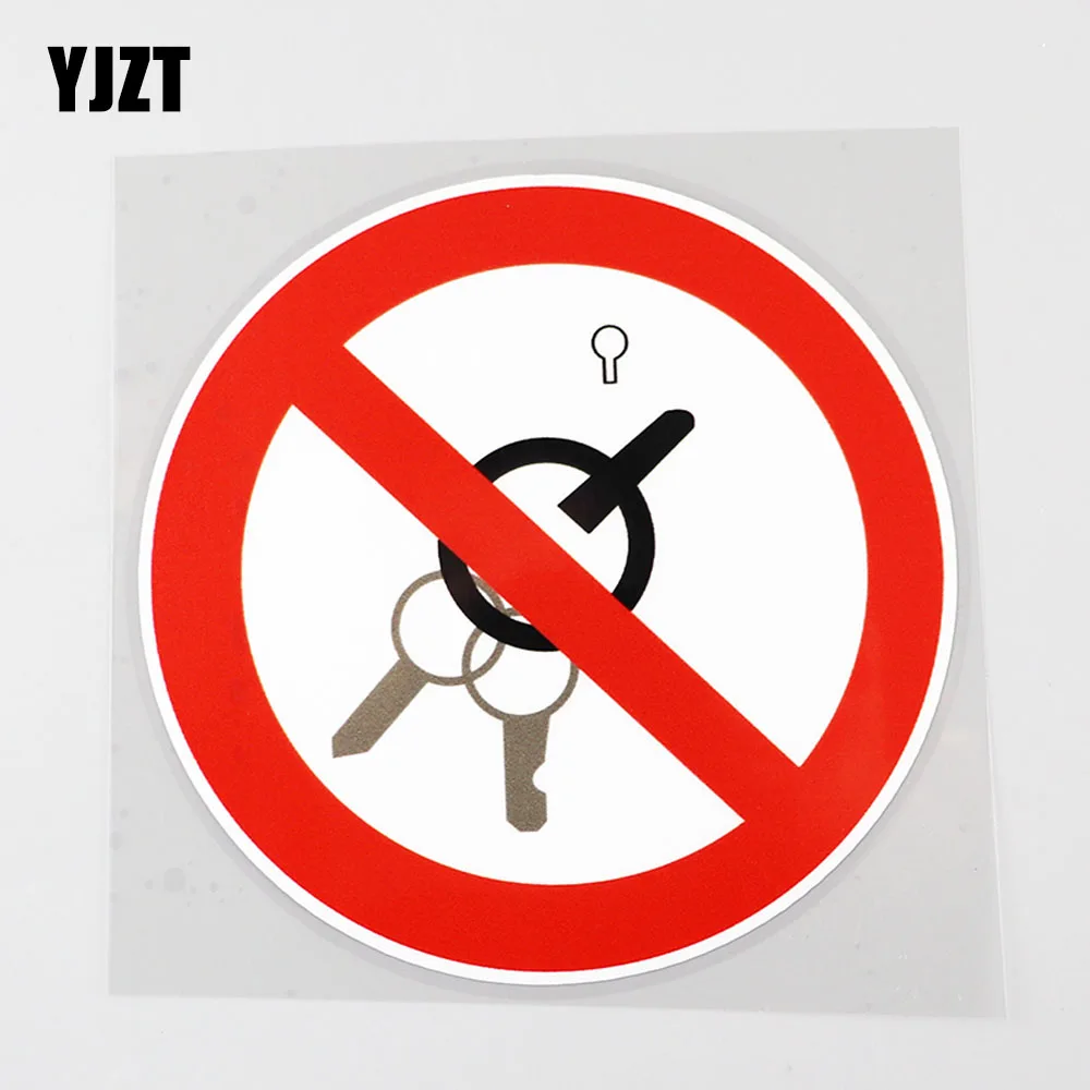

YJZT 11.8CM×11.8CM Safety Sign Turn Off And Refuel Decal PVC Car Sticker 12C-0163