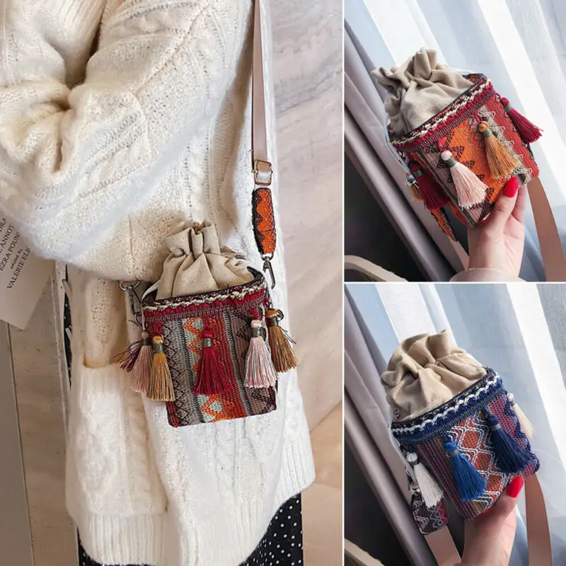 Женская сумка через плечо с кисточкой | Багаж и сумки