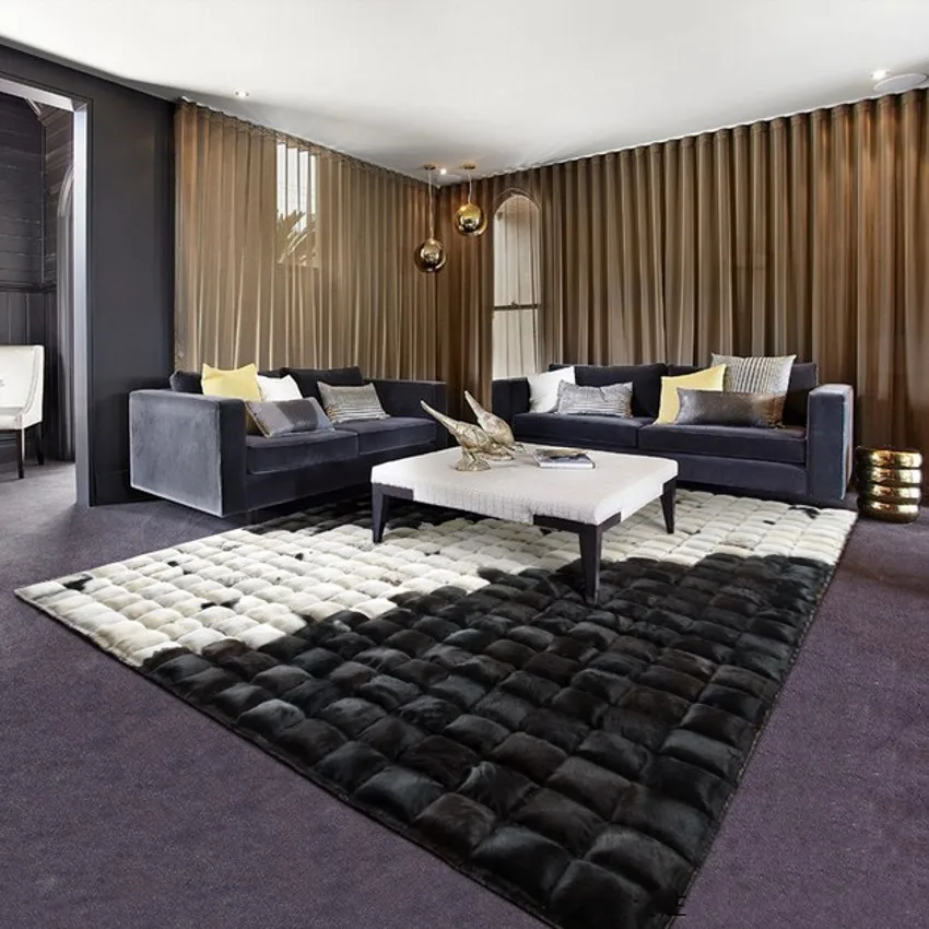 Роскошный Ковер из воловьей кожи ручной работы в новом стиле современный ковер