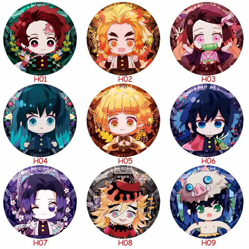 

Anime Demon Slayer: Kimetsu no Yaiba Kamado Tanjirou Cosplay Bedge Cartoon Collect Backpacks Bags Badges Button Brooch Pins