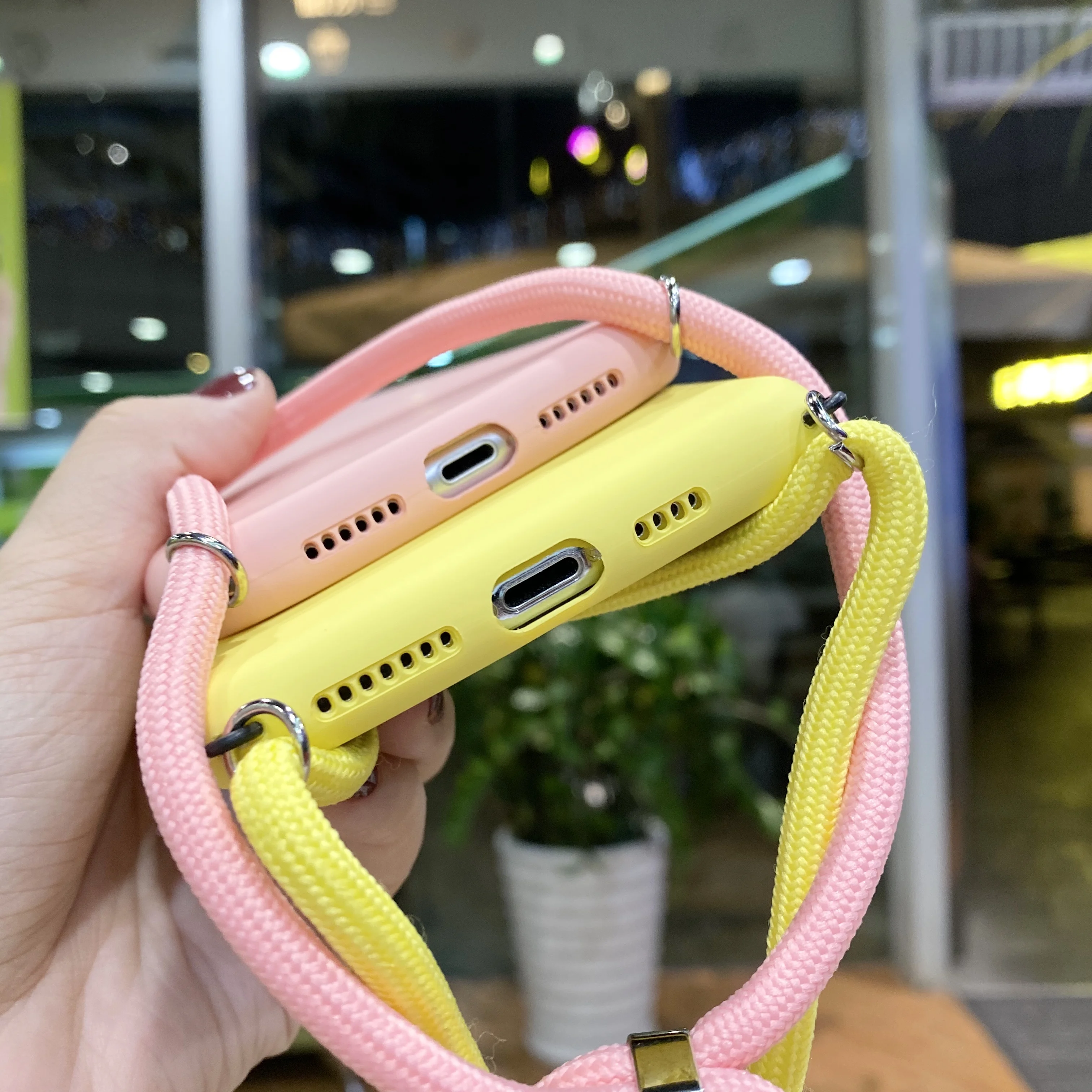 Ottwn сплошной цвет шнур цепи ожерелье ремешок чехол для телефона iPhone 11 Pro X XR XS Max 7 8