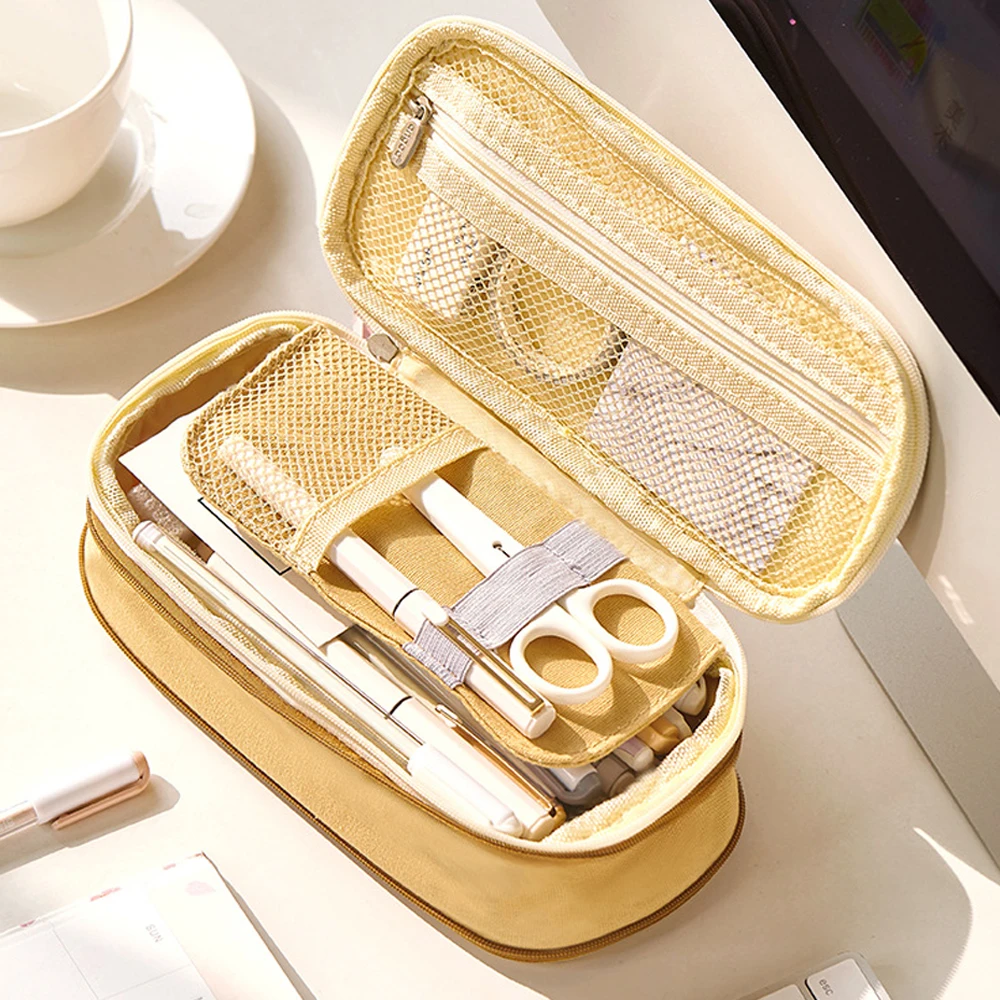 Оксфорд стрейч двухслойная большая емкость канцелярские принадлежности коробка