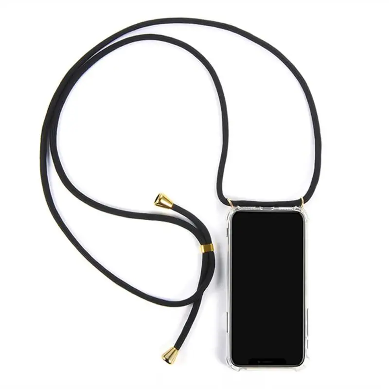 

Fashion Black Necklace Cord Chain Smart Phone Case For iPhone 12 Pro