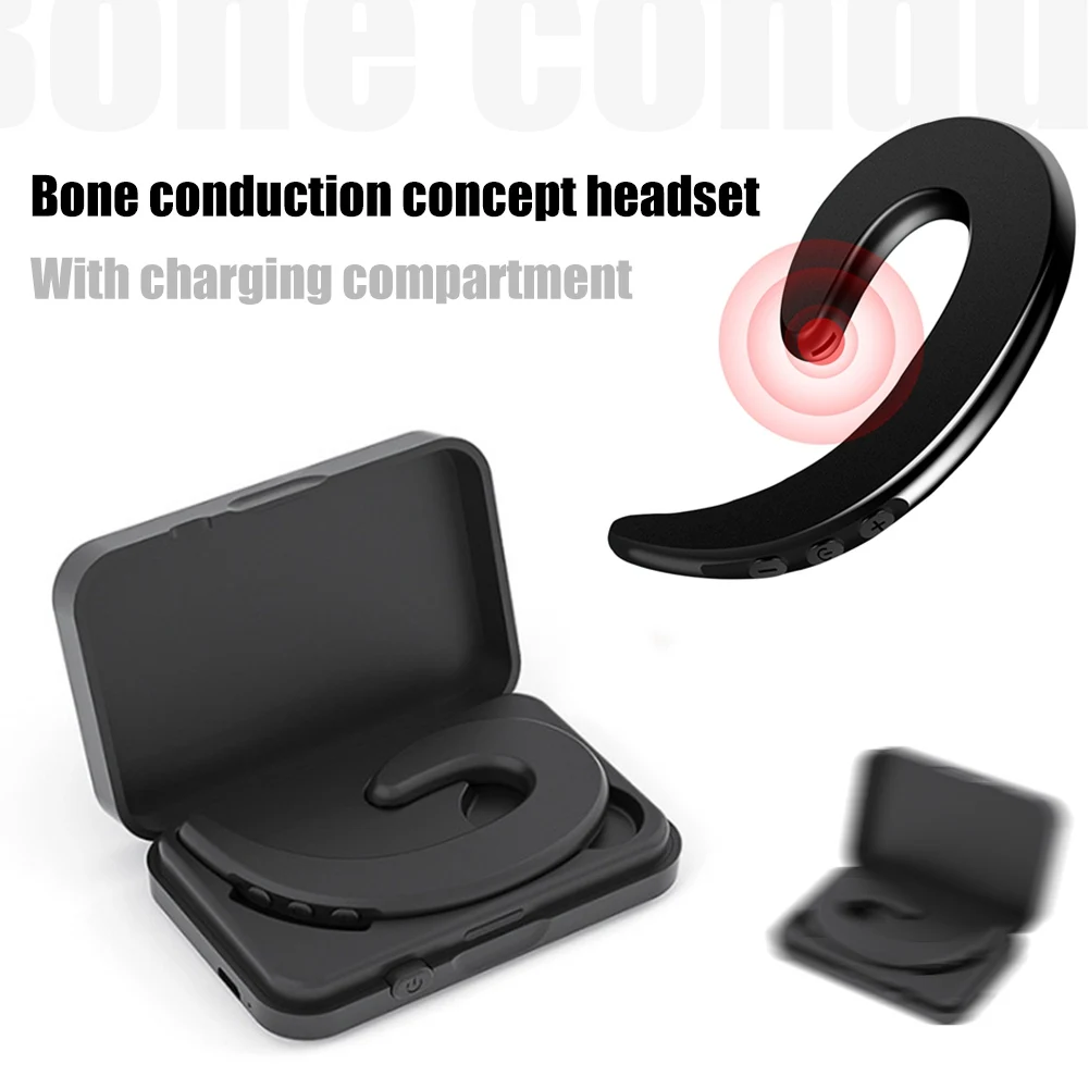 

Wireless Earphone Bone Conduction Headphone Bluetooth 5.0 Headset Earhook Sport Earbuds Waterproof Charging Box Android Iphone