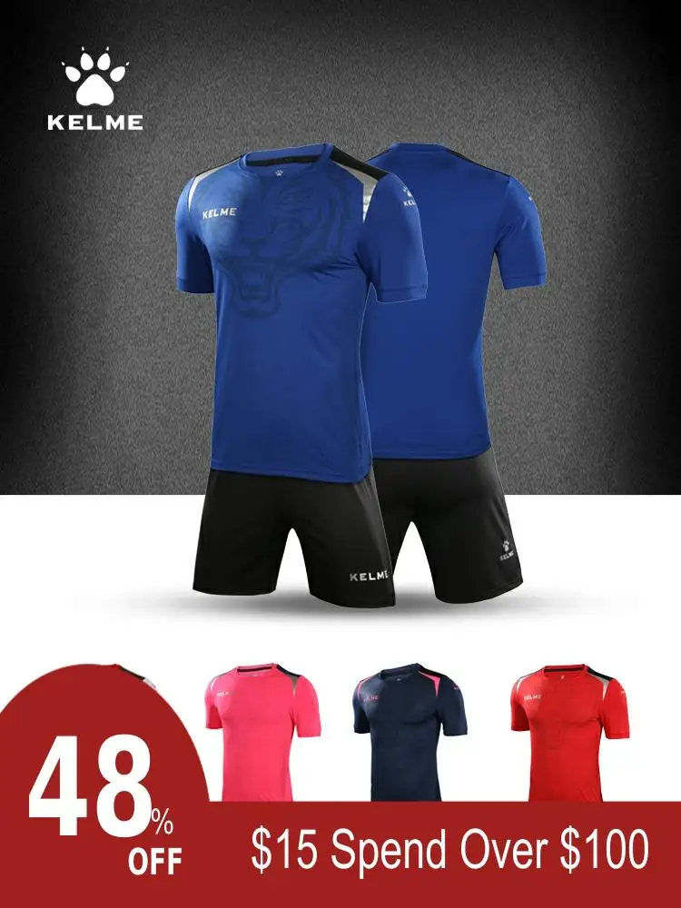 Футболка KELME для футбола, полиэстер, тонкая, короткий рукав, для мужчин, для тренировок, летняя, для футбола, Джерси, 3871006
