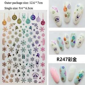 Снежинка цветные наклейки на ногти золотые рождественские белого цвета с принтом снежинок; Горячее тиснение золотом виниловые наклейки на стену DIY альбом декоративные для мобильного телефона наклейка