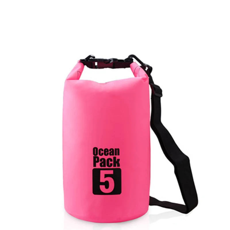 5L pink 2L/5L Открытый Портативный рафтинг Дайвинг сухой мешок ПВХ водонепроницаемый складной для плавания ming сумка для хранения для речного треккинга сумки для плавания - Цвет: 5L pink