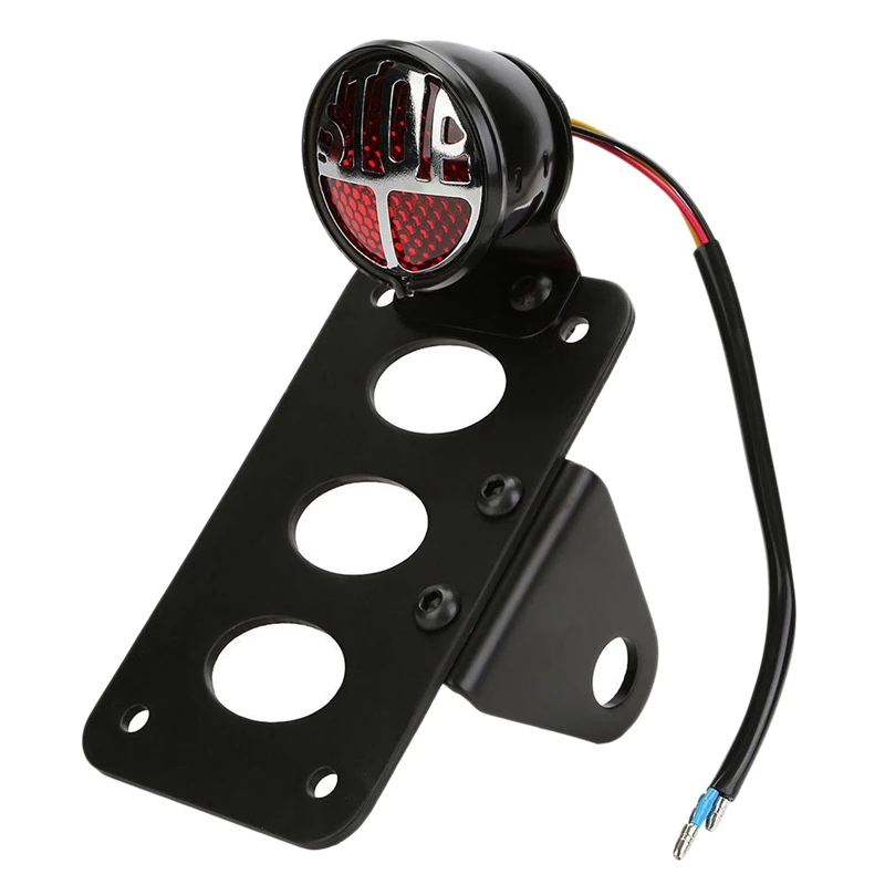 

12V Motorcycle Bike Rear Tail Brake Light Lamp License Plate Motorcycle Accessories Decorative Lamp Chopper