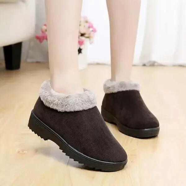 

Shoes Woman Fleece Winter Warm Women's Cotton Boots Thick Bottom Non-Slip Casual Home Bag Heel Luxury Designer Fashion