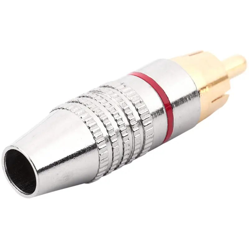 RCA Male Plug Adapter o Phono Gold Plated Solder Connector Hi End - 6-Pack silver | Электроника