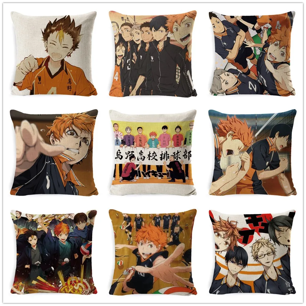 45x45 см Аниме Haikyuu! Шелковая наволочка чехол для подушки декоративная декоративные