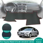 Нескользящий кожаный коврик для Toyota Mark X X130 130 2010  2018, Накладка для приборной панели, солнцезащитный козырек, защитные аксессуары 2017