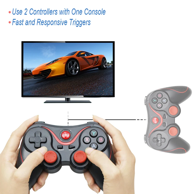 

Wireless Bluetooth 3.0 Android Gamepad T3/X3 Game Controller Gaming Remote Control For Win 7/8/10 For Smart Phone Tablet TV Box