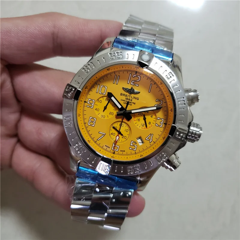 

1884 Chronomat Luxury Brand Mechanical Wristwatch Mens Watches Quartz Watch with Stainless Steel Strap relojes hombre automatic
