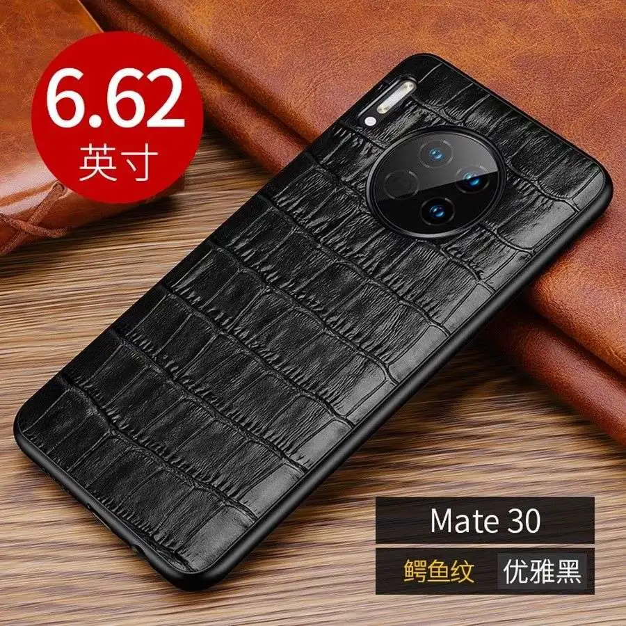 Фото Чехол-накладка для Huawei Mate 30 Pro, из 100% натуральной кожи под крокодиловую кожу №5