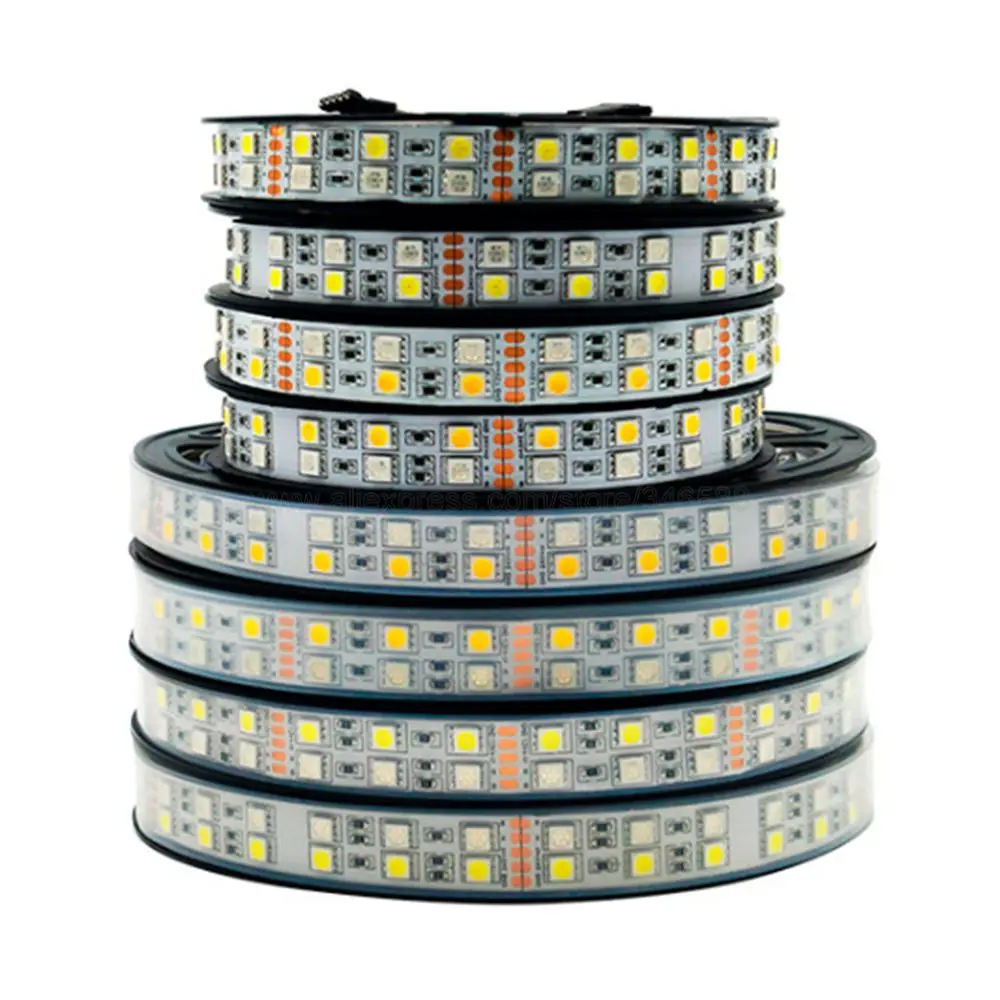 Двухрядная СВЕТОДИОДНАЯ лента SMD 600 RGBW IP20 IP67, 5 м, 120 светодиодный одов/м, 12 В, 24 В постоянного тока, водонепроницаемая гибкая лента RGB + белый/теплый белый