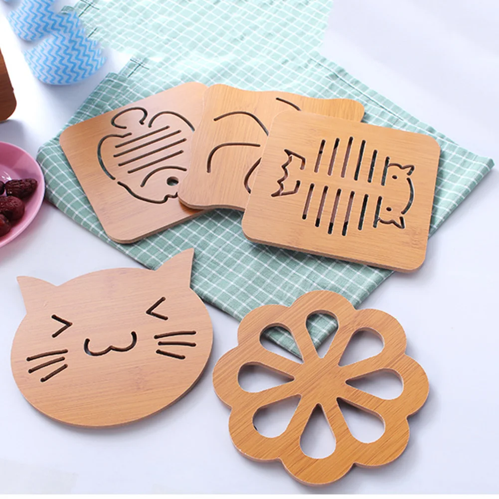 Новинка 2019 Нескользящие подставки для чашек с полой древесиной и теплоизоляцией