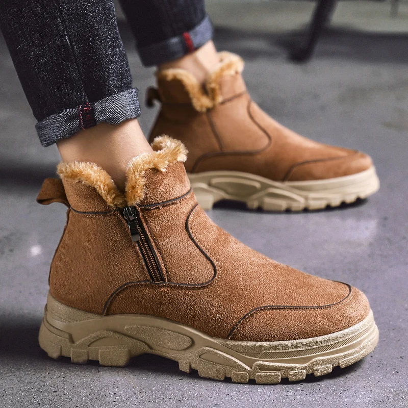 men shoes snow winter military chelsea boots black casual sneakers safety sports leather fashion ankle indestructible |