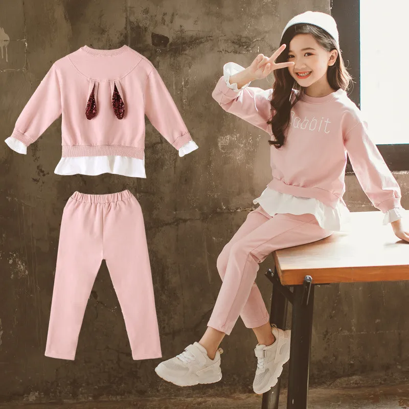 

Girls Autumn Rabbit New Clothes pant Sets Sequins Cartoon Year Sets Winter for Coat Leisure Suit and Girls 10 Kids Suit 12 Girl