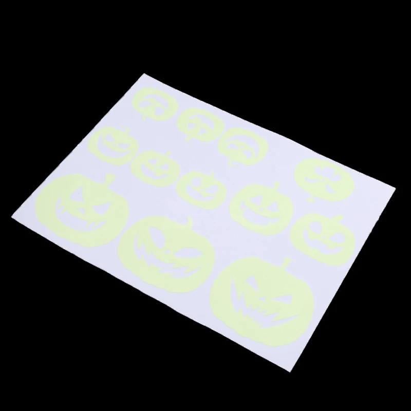 12 шт 3D светится в темноте светящийся тыквенный фонарь Хэллоуин наклейки на стену