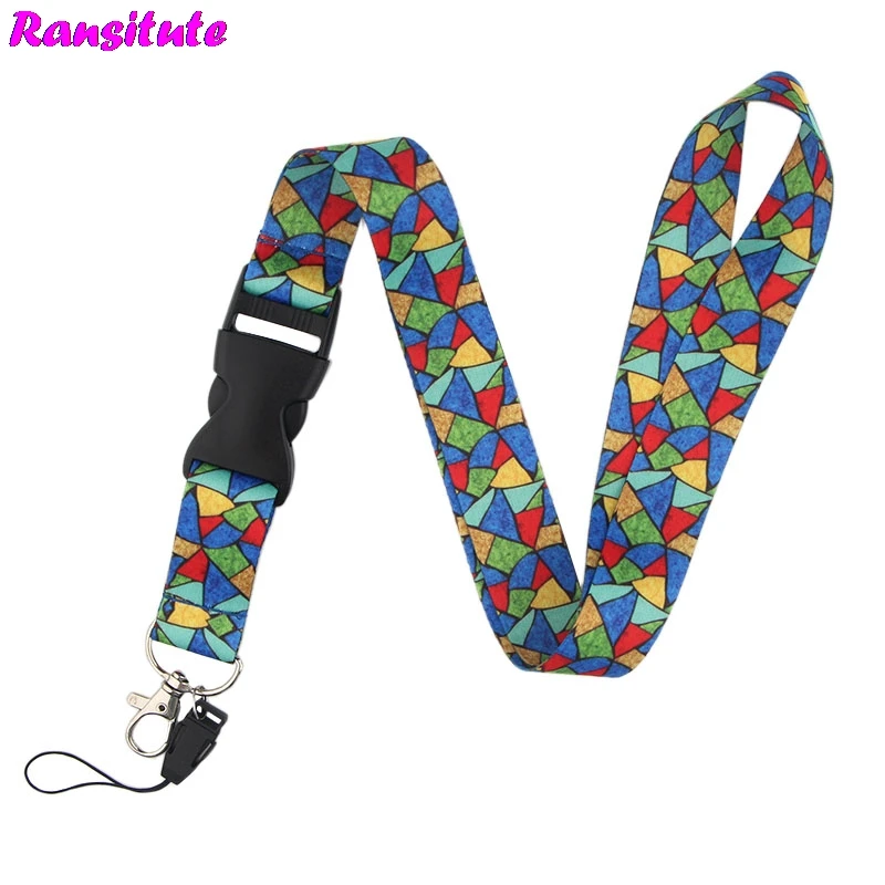 Цветной стеклянный мобильный телефон шнурок для ключей удостоверения личности