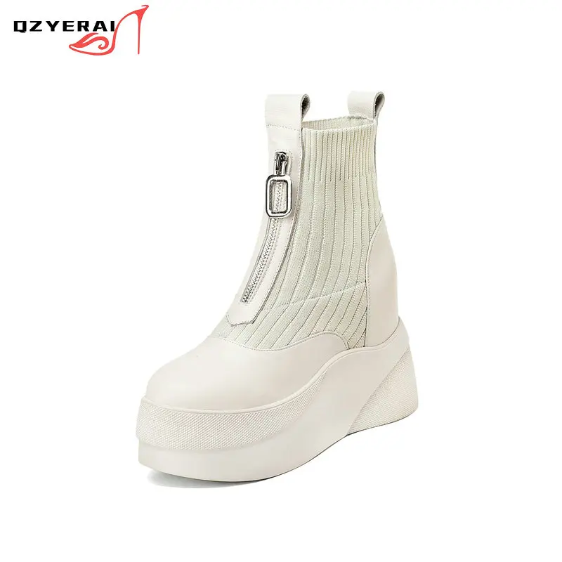 

Женские ботинки челси из натуральной кожи, повседневные ботильоны на толстой подошве, 2021