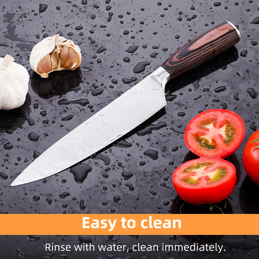 Высококачественный японский нож 8 дюймов Кухонные ножи из нержавеющей стали Santoku