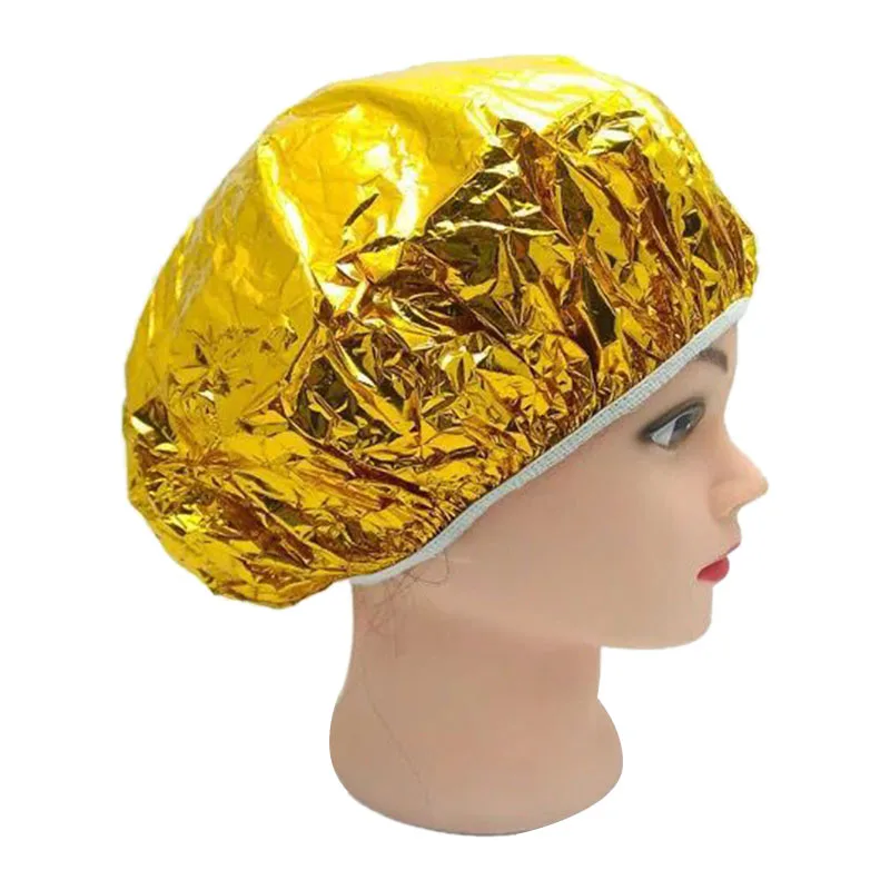 

Professional Salon Shower Cap Thermal Insulation Aluminum Foil Cap Elastic Shower Cap Portable High Quality Dyeing Cap