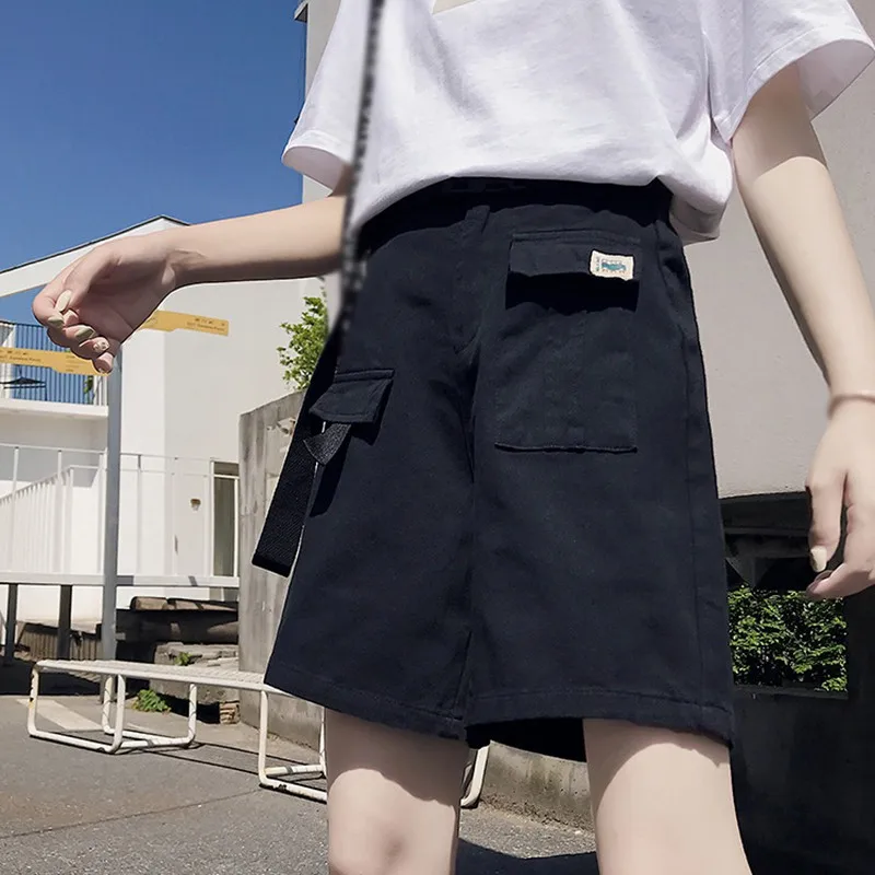 

Women Summer Retro Casual Asymmetric Shorts Solid Color Ladies Army Green High Waist Shorts