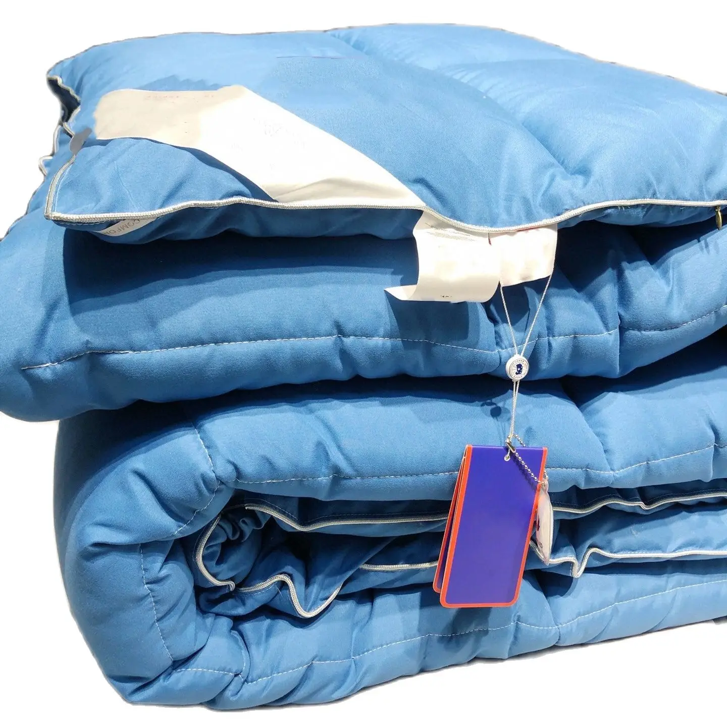 Стеганое одеяло для зимы теплое с перьями искусственный пух наполнитель из