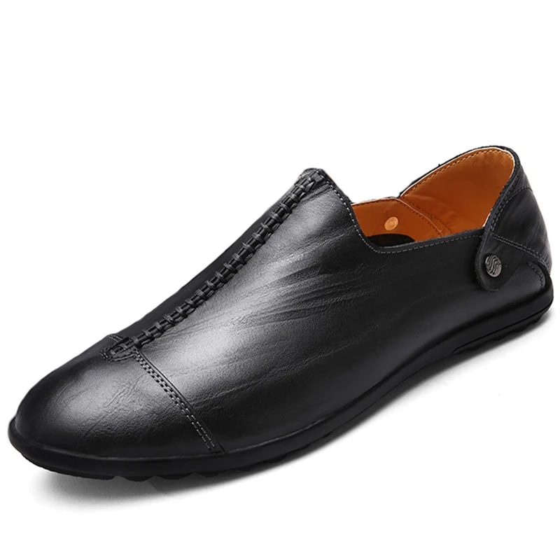 Cowhide Peas Shoes Men Casual Autumn New Sets Of Feet Lazy Fashion Driving Business zapatos de mujer | Обувь