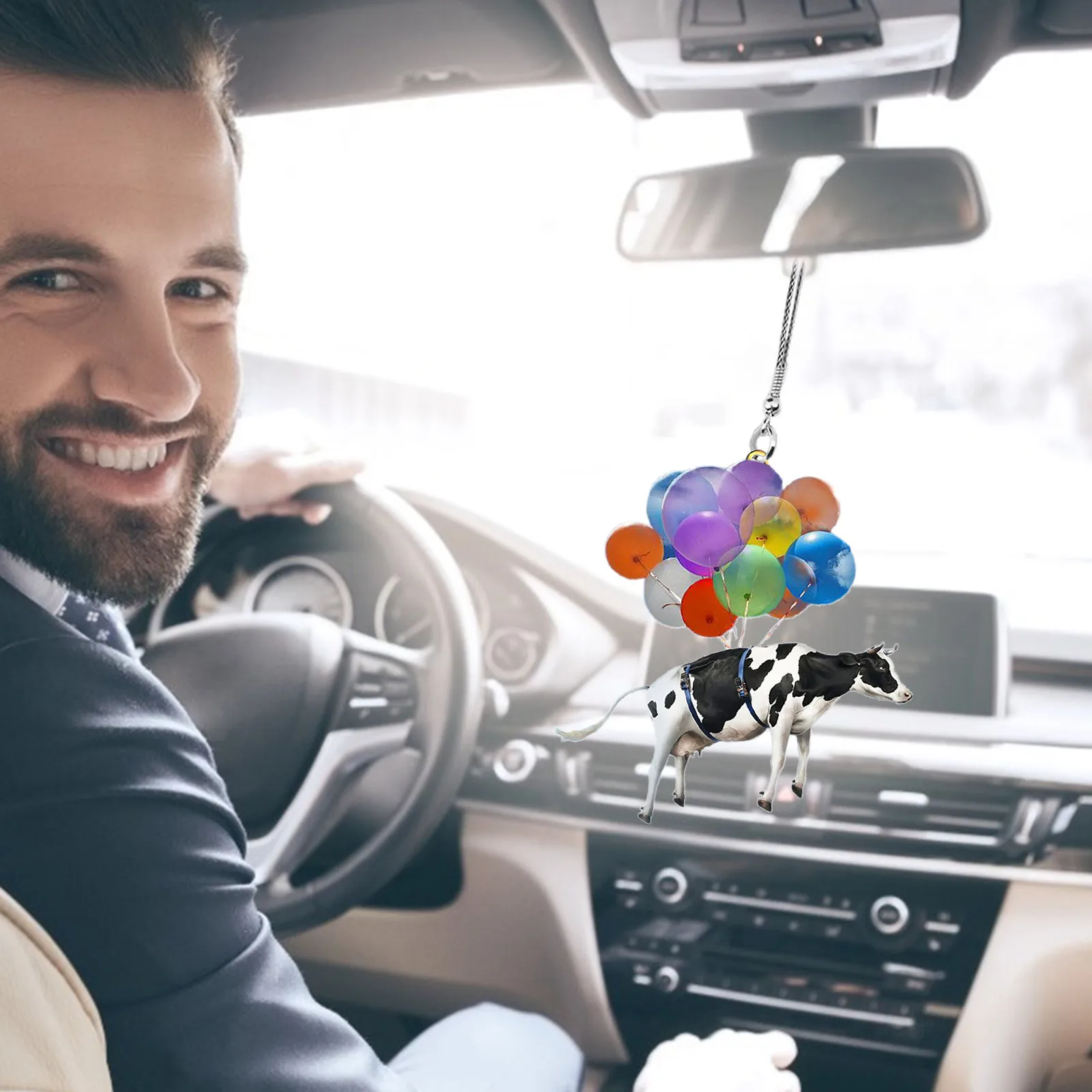 

Cute Funny Cat Car Hanging Ornament with Colorful -Balloon Hanging Decor decoracin de habitacin