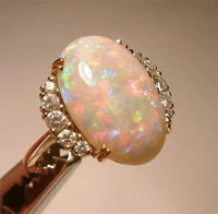 vintage 925 silver goose protein opal ring party gift jewelry ring wholesale