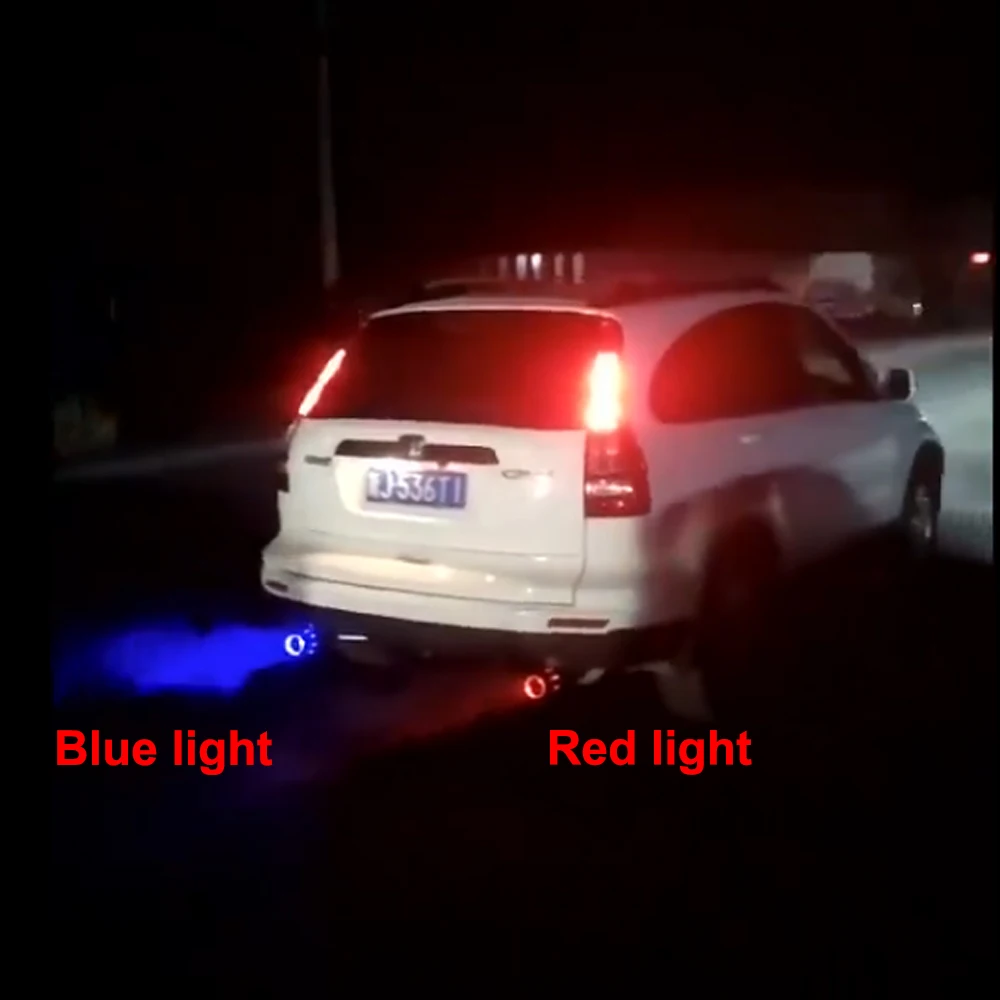 Универсальный Автомобильный светодиодный глушитель выхлопной трубы наконечник