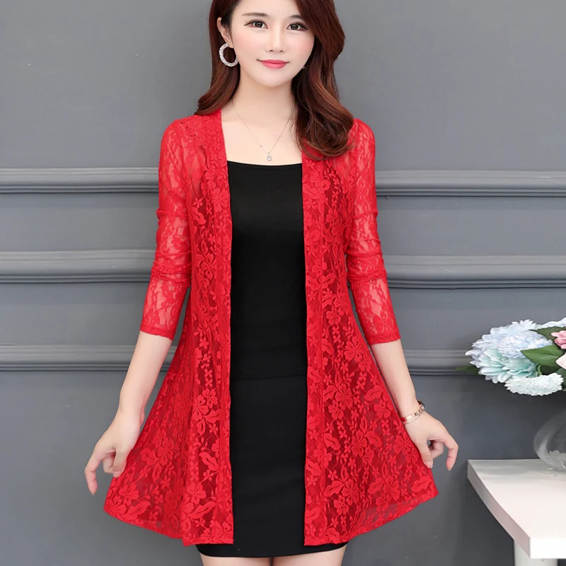 Осенний модный вязаный крючком кардиган свободные офисные облегающие Женские