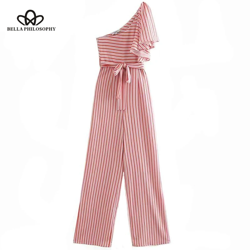 2020 сексуальное платье с открытыми плечами и оборками Комбинезоны Для женщин