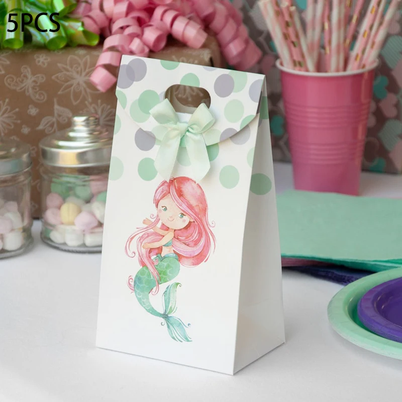 

New Pretty Mermaids Favor Box Candy Box Gift Box Cupcake Box Boy Kids Birthday Party Supplies Decoration Event Party Supplies