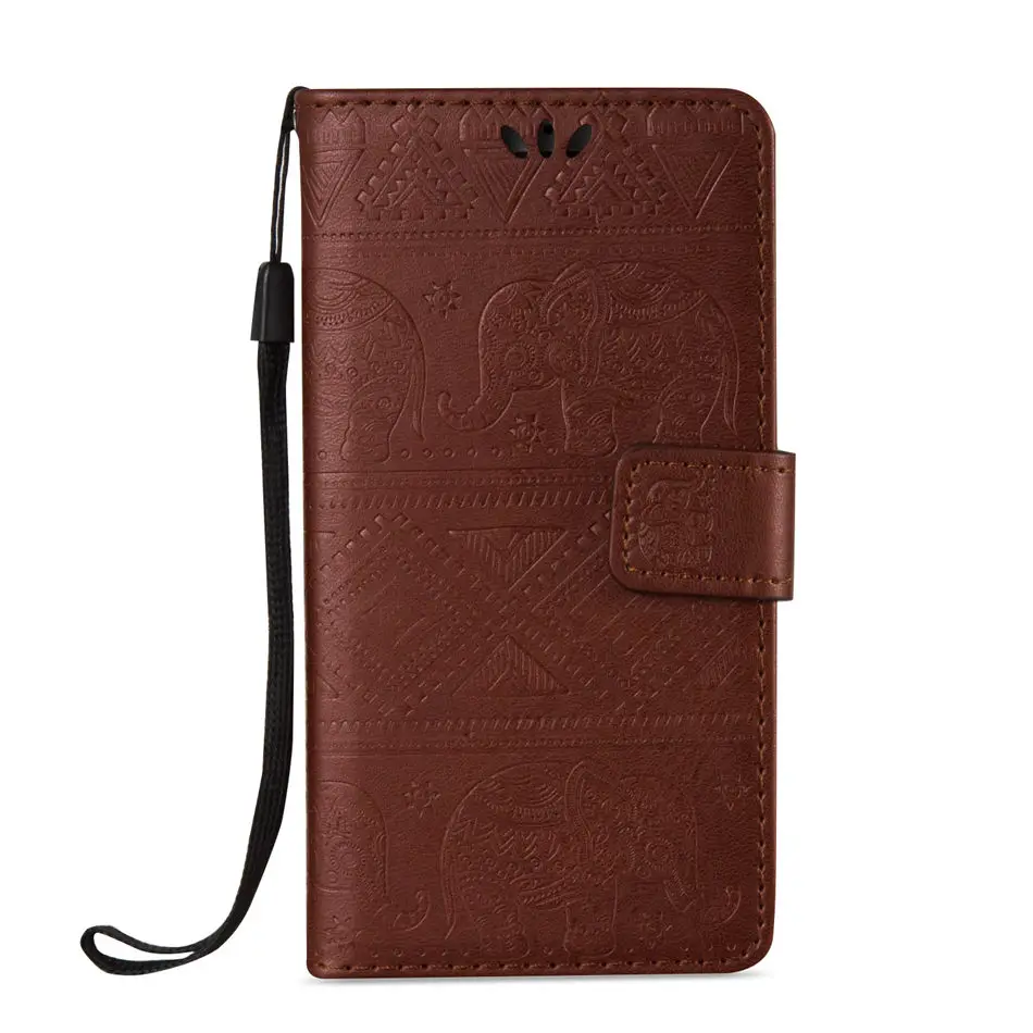 Brown Чехол Coque Elephant для Apple iphone 11 Pro Max X XR XS MAX 7 8 6 6S Plus 5 5S SE кошелек чехол для телефона слот для карты Capa DP02Z - Цвет: Brown