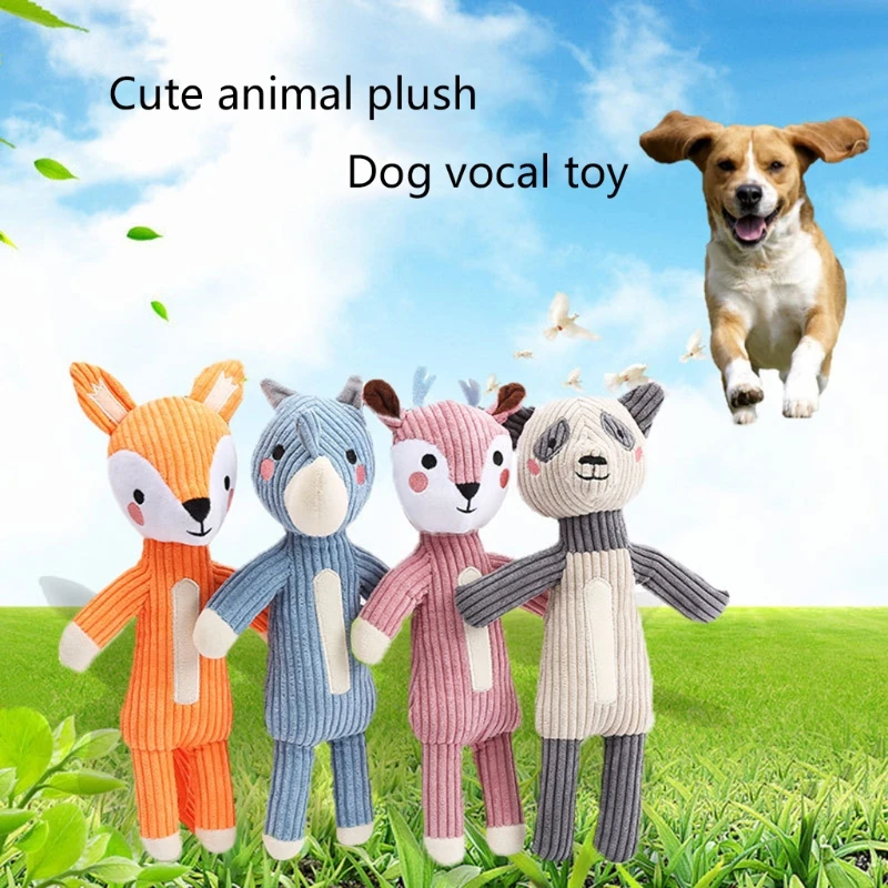 

Pet Dog Toys Squeaker Chew Plush Sound Cute Animal Play Toy Durable Gift Tug of War Interesting Toys for Teething Boredom