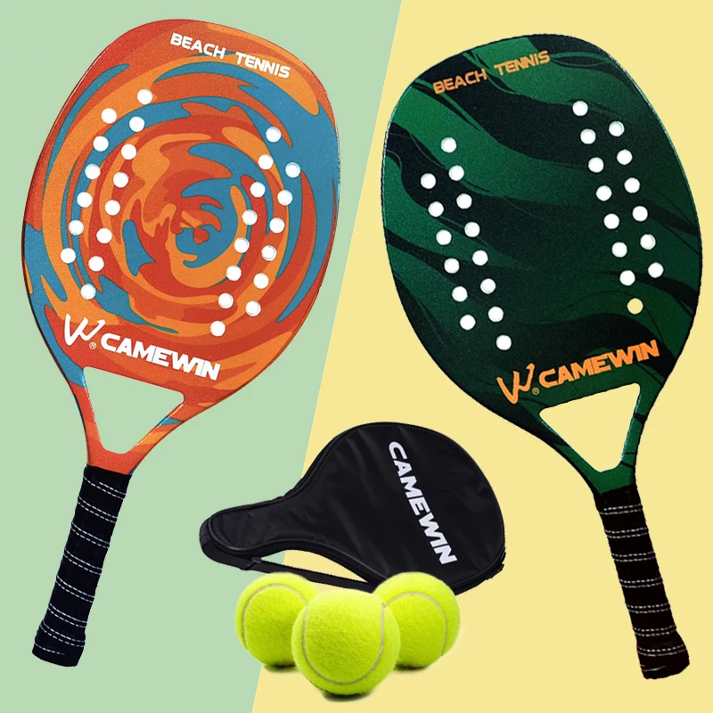 

Professional Carbon Beach Tennis Paddle Racket Soft EVA Face Pickleball Raqueta With Bag For Adult Tennis Racquet Equipment