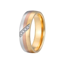 unique 2019 wedding rings bicolor 316l stainless steel girls jewelry