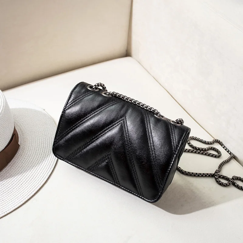 Мини Стеганая Кожаная сумка с двойным клапаном 2019 новые роскошные дизайнерские