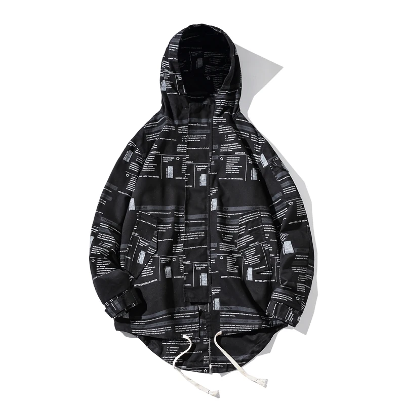 2019 хип уличная мужские куртки и пальто модные ленты с узором верхняя одежда Хип